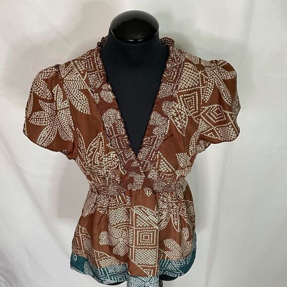 BCBGMAXAZRIA Silk Y2K Sheer Blouse - Women’s L - Picture 2 of 7